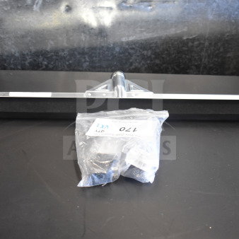 Brand new Carlisle Flo-Pac 22" black double foam floor squeegee with metal frame and Narvon evaporator coil in packaging.