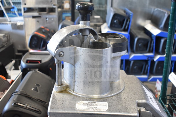 Robot Coupe CL50 Series A commercial food processor, 120V, countertop model in used condition, visible caution label.