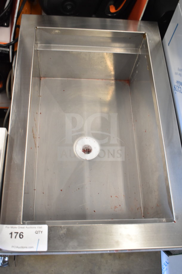 Brand new ServIt 423SDC1A drop-in cold food well, one pan, 120 volts, minor scratches, visible auction label 176.