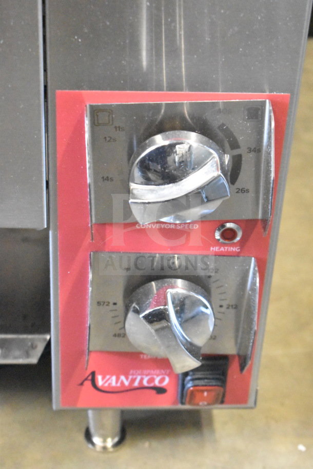 Brand new Avantco 177CPBTR66B bun toaster, features conveyor speed and temperature dials. 208V, 1 phase. Scratch and dent condition.