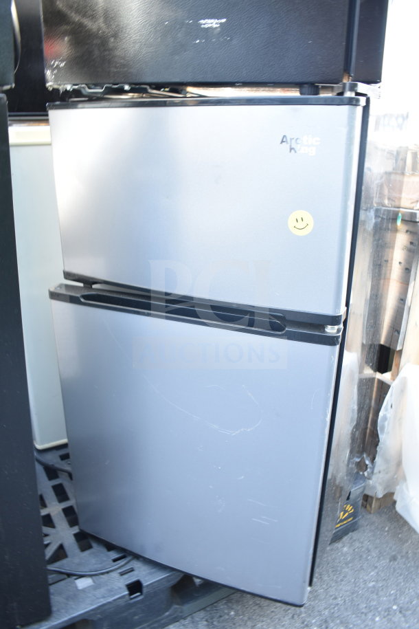 7 mini coolers/freezers including Galanz, Hisense; 120V, 1 phase. Features visible brands, some wear.