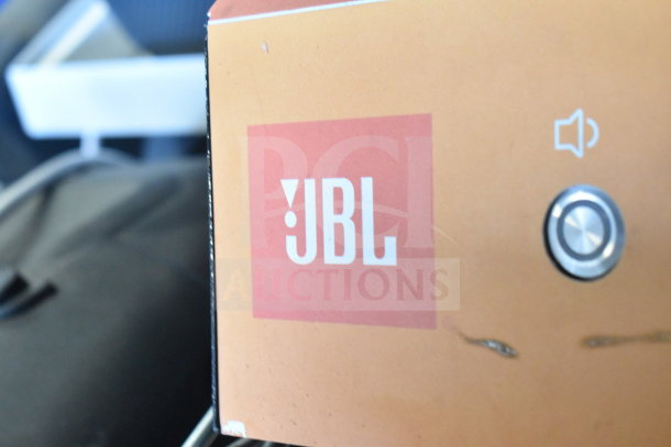JBL Boombox 3 Portable Bluetooth Speaker box with JBL logo and volume button. New condition, orange packaging.