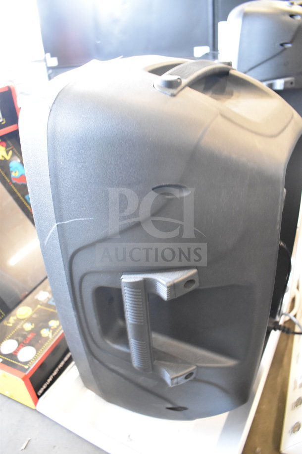 Ion Pro Glow Ultra Speaker, durable black casing, side handle for portability, minimal wear, enhance audio experience.