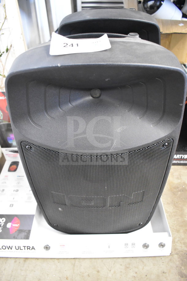 Ion Pro Glow Ultra speaker display, features premium sound and lighting. Includes packaging and auction label number 241.