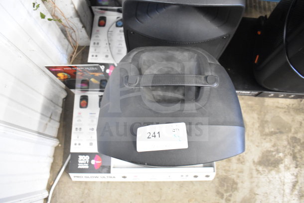 2 Store display Ion Pro Glow Ultra speakers, black, handle on top, on a display box. Tag shows "241". Appears new.