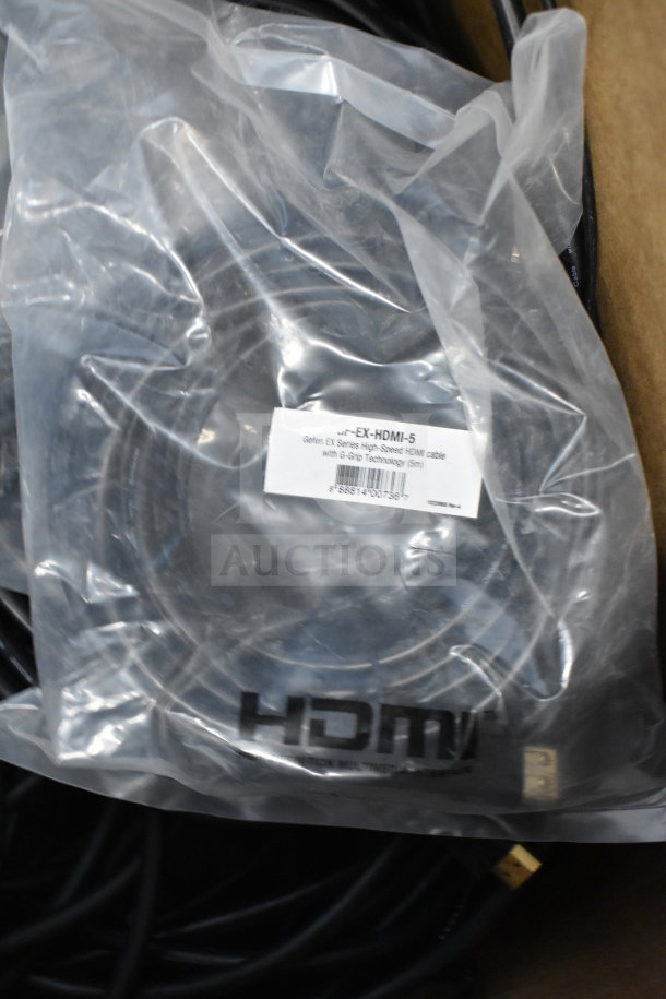 Lot of Gefen EX Series HDMI cables, high-speed with E-Grip Technology, new in packaging.