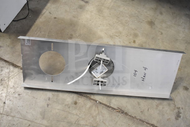 Bosch dome security camera mount, labeled with Bosch marking. Silver metallic bracket with circular cutouts.