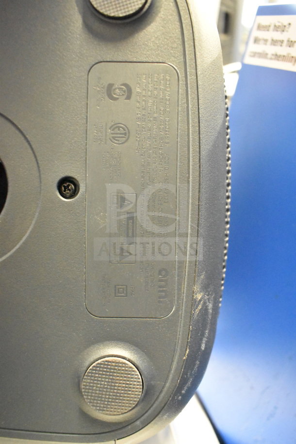 Onn Large Party Speaker, store display model, visible labels indicate power specifications and safety certifications.