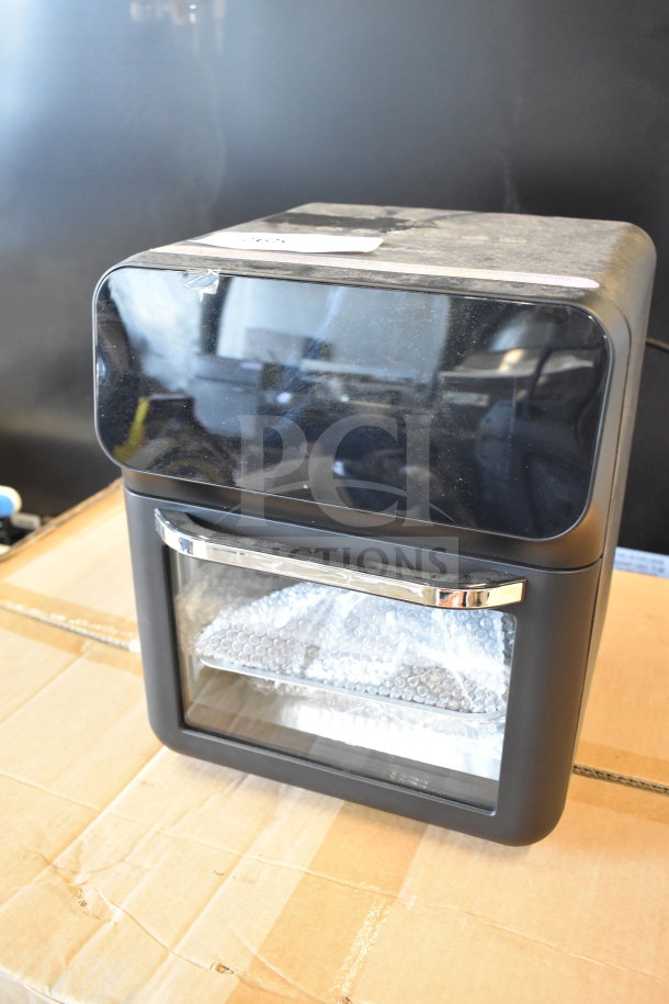 Bluebow FD-1015B countertop air fryer, black finish, good condition, 110-120V, 1 phase, with visible control panel.
