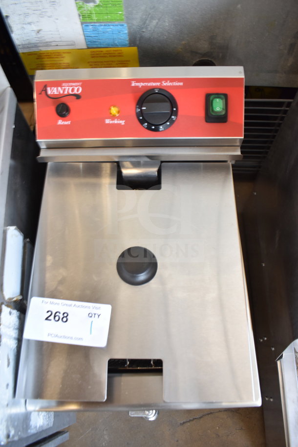 Avantco 177F200 15 lb. electric countertop fryer, medium-duty, scratch and dent, 208-240V, 1 phase, new condition.