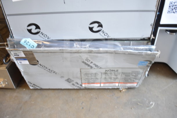 2025 Noble 495LTUC24 low-temp undercounter dishwasher in original packaging, labeled as scratch and dent, 120V, 1 phase.