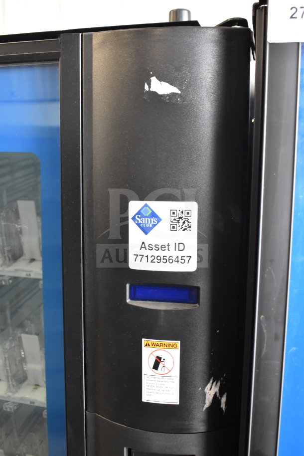 Crane 5800-4 vending machine with bill acceptor, 115V, 1 phase. Features include asset ID 7712956457, minor wear.