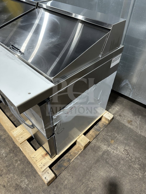 Brand new Continental SW602N24MD00 stainless steel 60" sandwich prep table with 4 drawers, on casters, model SW602N24M/D00.