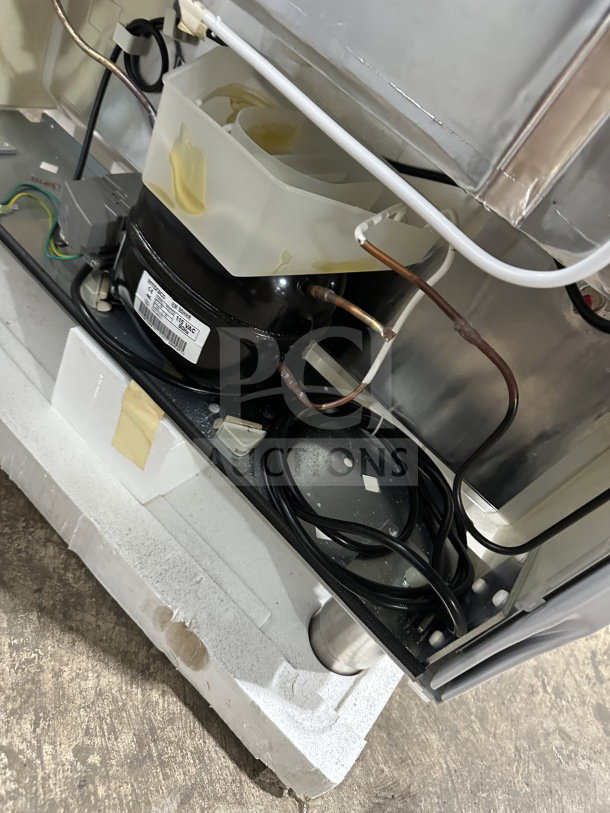 Liebherr GRB23W1HFC commercial refrigerator interior, featuring electric components and wiring on styrofoam base.