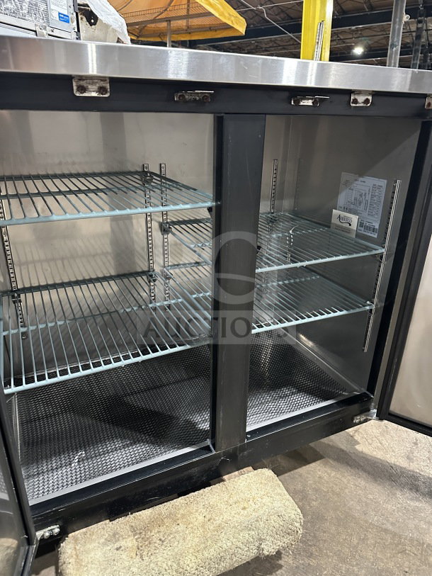 Brand new Avantco 48" stainless steel 2-door bar cooler, model 178UBB48HC, with poly coated racks, 115V.