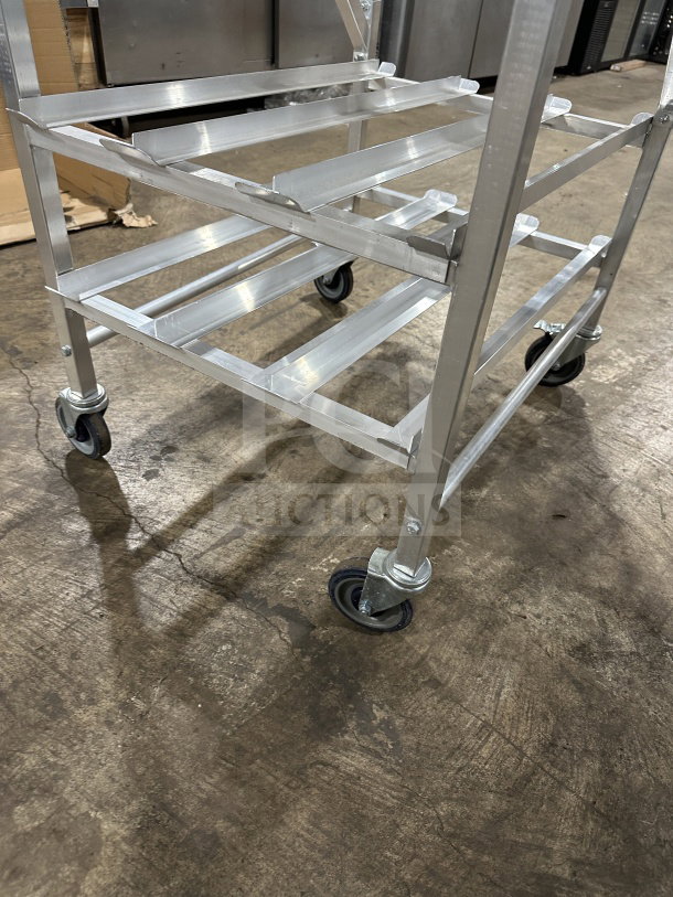 BRAND NEW Channel Commercial Heavy-Duty Aluminum FIFO Can Rack, Model CSR-156M, 156-can capacity, mobile on casters.