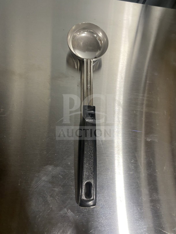 Brand new Volrath 4 oz. stainless steel spoodle, Model 61172, with black Grip 'N Serve handle. Perfect condition.