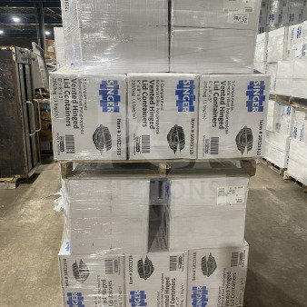 BRAND NEW! Singer-AmeriCareRoyal Commecial Black Hinged Takeout 8X8X3" 3-Compartment Containers 200/Case! Model: MFPP! 32X Your Bid!
