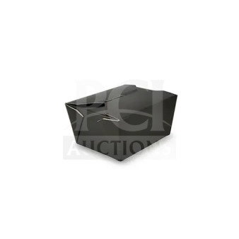 AmeriCareRoyal paperboard take-out box, model FTB1BK, black, fold-top, 4.375x3.5x2.5 inches, 450 per case, new condition.