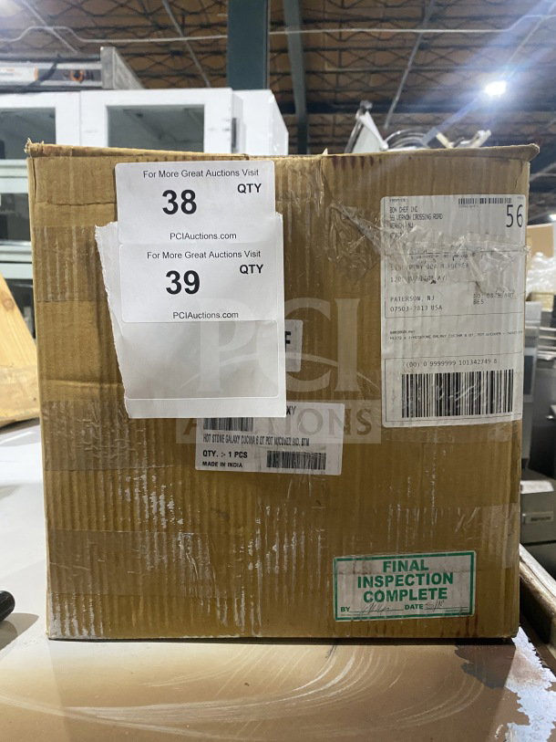 Brand new Bon Chef Galaxy Series 6 Qt Brazier Pot, Model 60030, in box. Includes inspections and quantity labels.
