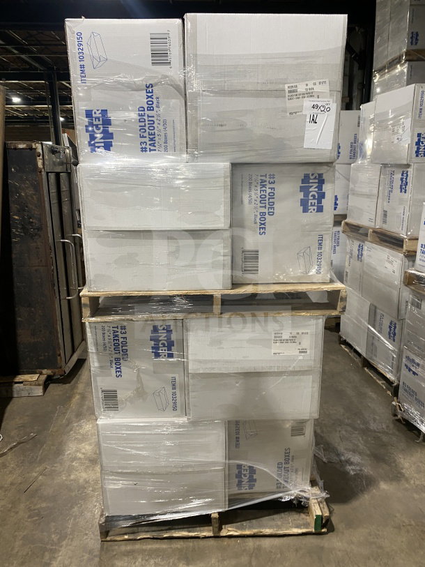 AmeriCareRoyal FTB3BK takeout boxes, black, 7.15x5.5x2.5", new condition, 20-pack, boxes labeled "Folded Takeout Boxes".