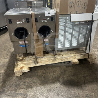 New Taylor RD3012 stainless steel frozen beverage dispenser, dual-flavor, 115V, 1 phase, on a pallet. Serial: N5046213.