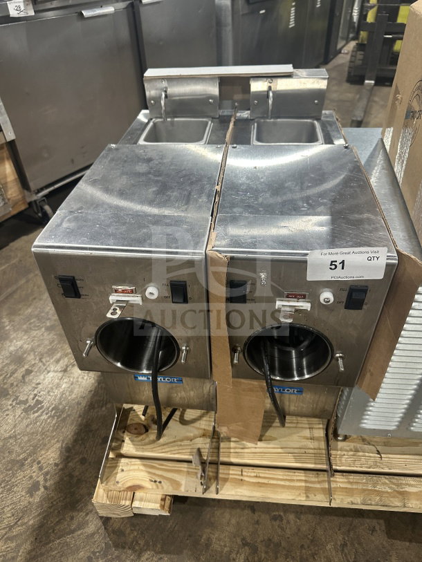 Brand new Taylor RD3012 double-flavor stainless steel frozen beverage dispenser. Model: RD30-12, SN: N5046213, 115V, 1 Phase.