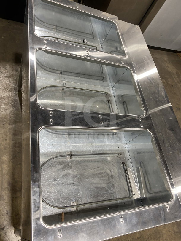 Adcraft ST-120/3 steam table, stainless steel, 3-pan capacity, electric, with undershelf storage, brand new condition.