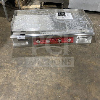 Avantco 48" stainless steel countertop griddle, model 177EG48N, brand new with back and side splash, 208/240V, 1 phase.