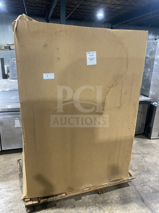 Boxed Southbend SilverStar SL-Series stainless steel double convection oven, Model SLES20SC, 208V, new condition, on pallet.