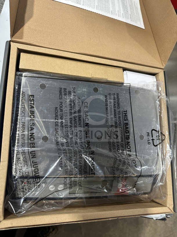 Brand new Taylor stainless steel digital portion control scale in box, with manual; features oversized platform, unopened packaging.
