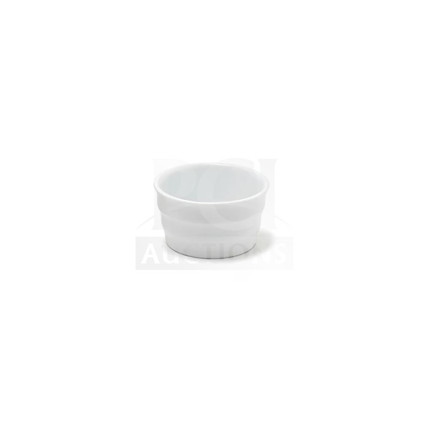 BRAND NEW Foh commercial white 3-oz ribbed cup/ramekin, set of 48, 12 per case, durable design for professional use.