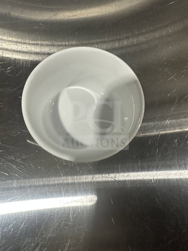 Foh commercial 3-oz ribbed cup, white, new condition. Sold in sets of 12. Ideal for restaurants.