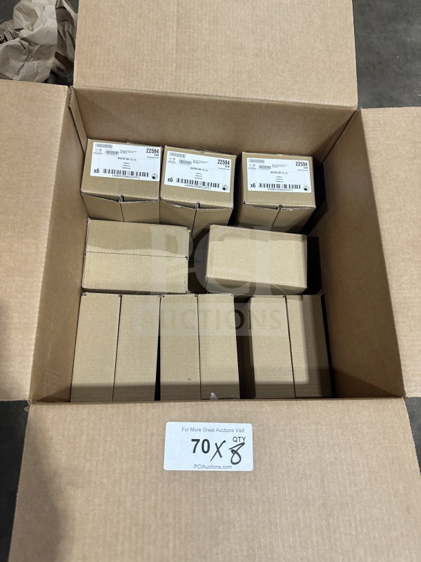Brand new Bistro MP10 manual pepper mills in matte black, 10cm, packed individually. Labels show model and serial number.