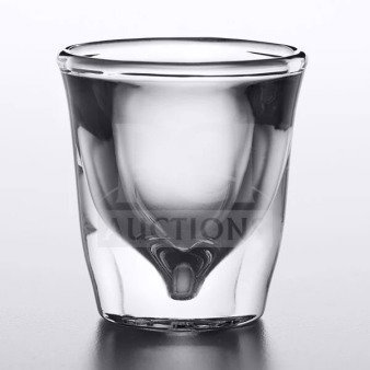Brand new Anchor Hocking 1 oz clear glass whiskey shot glass, model 3668U. Commercial grade, pristine condition.
