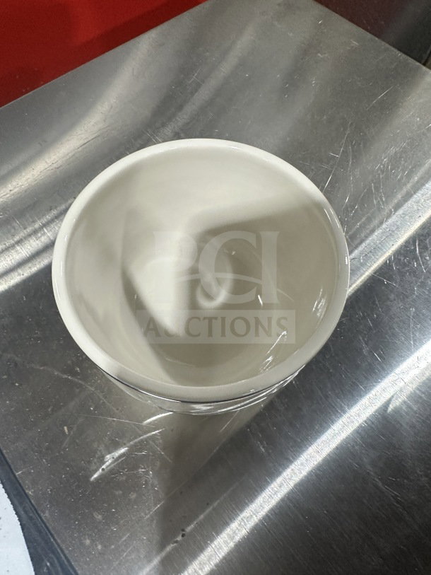 Homer Laughlin Lyrica 7.5oz vitrified china bouillon cup, model 6011639, pristine condition, holds 3 dozen per box.