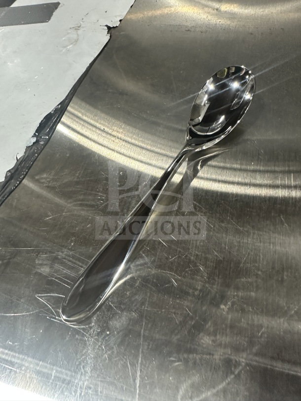 Santol 7.5" Studio William Welch Series Dessert Spoon, Model SAM880006, brand new, stainless steel finish.