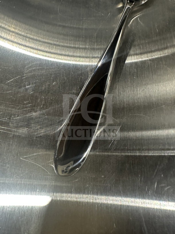 Brand new Santol 7.5" dessert spoon, Studio William Welch Series, Model SAM880006, stainless steel finish.