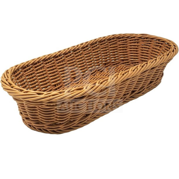 Brand new Browne woven polypropylene basket for food display and serving. Durable, commercial quality. Set of 48.