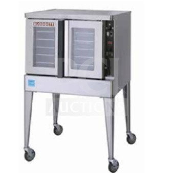 Blodgett MARKV100 full-size stainless steel convection oven on stand, brand new, electric 208V, 3 phase, with legs.