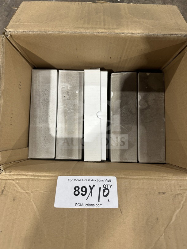 Box of World Tableware Caron Teaspoons, Model 446021, stainless steel, new condition, 1 dozen per case.