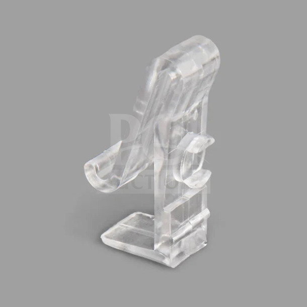 Brand new Snap clear polycarbonate drape skirt clip, commercial use, durable, 100 per pack, doubles bid count.