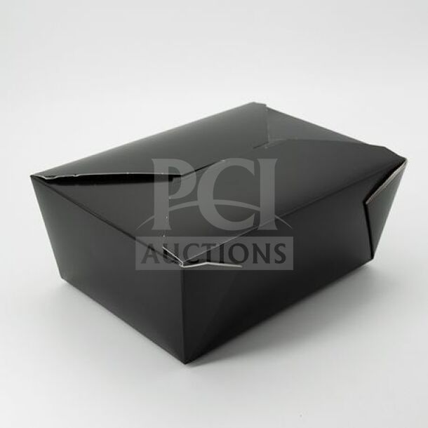 BRAND NEW Singer takeout boxes, 4-3/8" x 3-1/2" x 2-1/2", black, folded design, 450 per box, commercial grade.