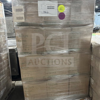 Brand new Tellus 3-compartment compostable fiber clamshell containers, 8"x8"x3", 200 per box, sealed packaging.