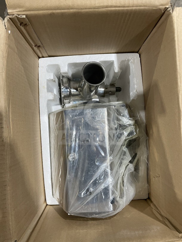 Brand new American Eagle AE-G12N meat grinder in box, commercial heavy-duty stainless steel, in original packaging.