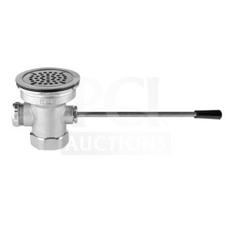BRAND NEW T&S 3.5" Lever Waste Valve, Model B-3972, commercial sink use, SN: 7126259306. Chrome finish, durable build.