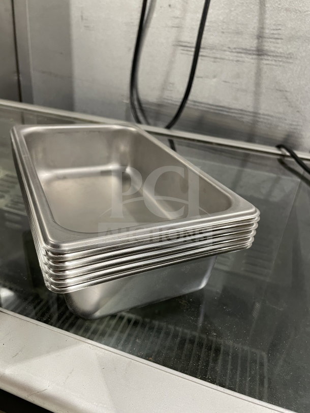 Brand new Thunder Group STPA3142 steam table pan in stainless steel, commercial-grade condition, stackable design.