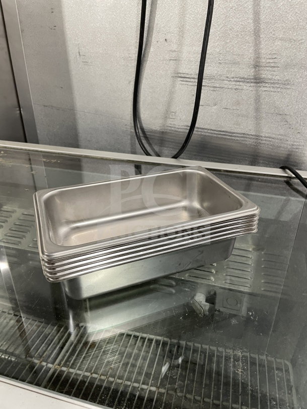 Brand new AmkoGroup Thunder Group STPA3142 stainless steel steam table pans in perfect condition, stack of six.