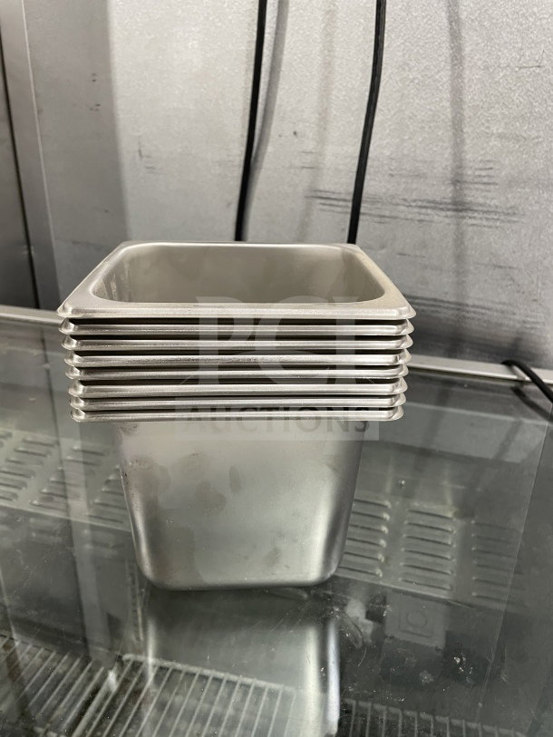 Amko Stainless Steel Steam Table Pans, Model STPA3142, brand new, stacked, commercial grade.
