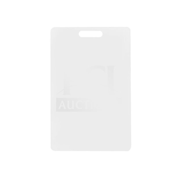 Brand new Thunder Group PLCB002 non-skid white plastic cutting board with handle hole.